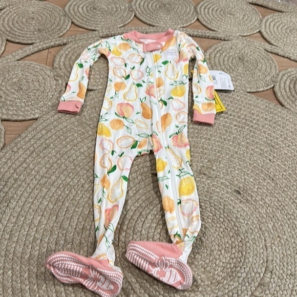 Burt's Bees sweet & sour pajama footie NWT 18M - Picture 3 of 5